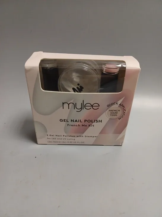 BOXED MYGEL FRENCH ME KIT CONTAINING TWO GEL POLISHES WITH STAMPER FOR LED AND UV CURING