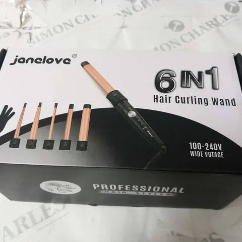 BOXED JANCLOVA 6 IN 1 HAIR CURLING WAND 100-240V 
