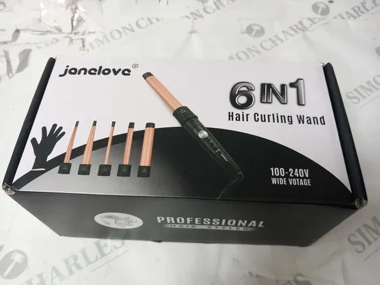 BOXED JANCLOVA 6 IN 1 HAIR CURLING WAND 100-240V 