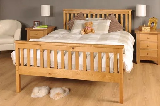 BOXED ALOIS BED FRAME DOUBLE - CARAMEL 