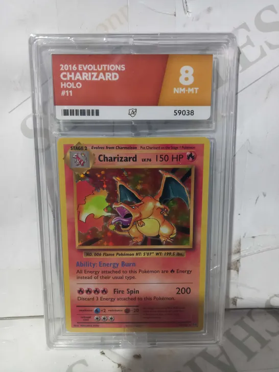 POKÉMON 2016 EVOLUTIONS FRAMED AND GRADED TRADING CARD - CHARIZARD