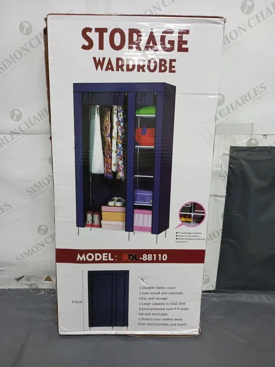 BOXED BLACK FABRIC STORAGE WARDROBE