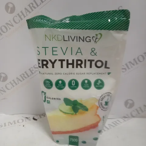 SEALED NKD LIVING STEVIA & ERYTHRITOL ZERO CALORIE SUGAR REPLACEMENT - 750G