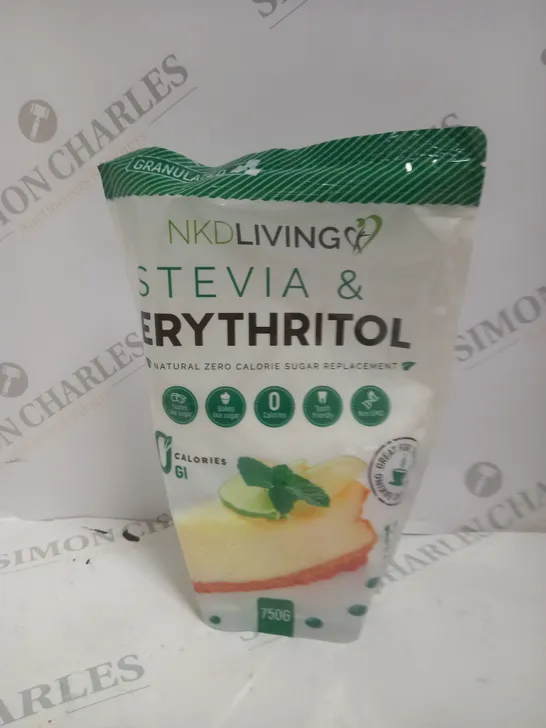 SEALED NKD LIVING STEVIA & ERYTHRITOL ZERO CALORIE SUGAR REPLACEMENT - 750G