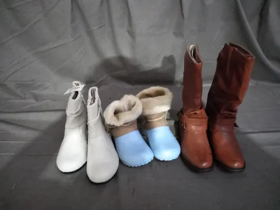 APPROXIMATELY 10 PAIRS OF ASSORTED KIDS SHOES IN VARIOUS STYLES AND SIZES 