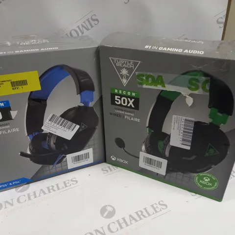 APPROXIMATELY 20 BOXED TURTLE BEACH HEADSETS TO INCLUDE RECON 50X, RECON 70, RECON 50P, ETC