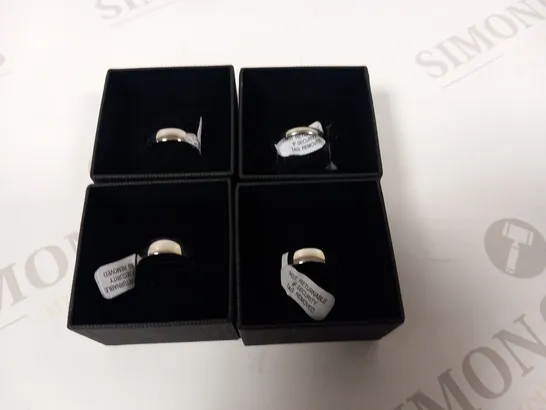 4 ASSORTED 9CT WHITE GOLD PERSONALISED RINGS RRP £600