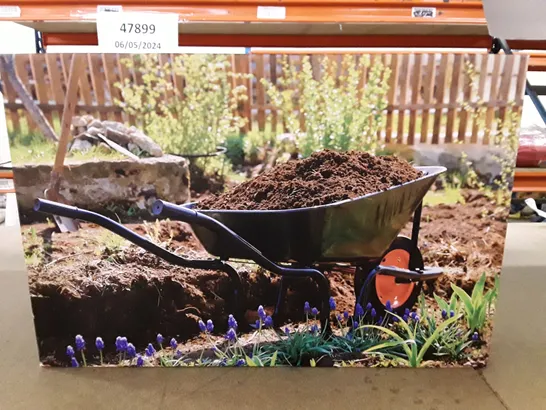 BOXED WHEELBARROW IN A GARDEN PAINTING BY NOBILIOR (1 BOX)