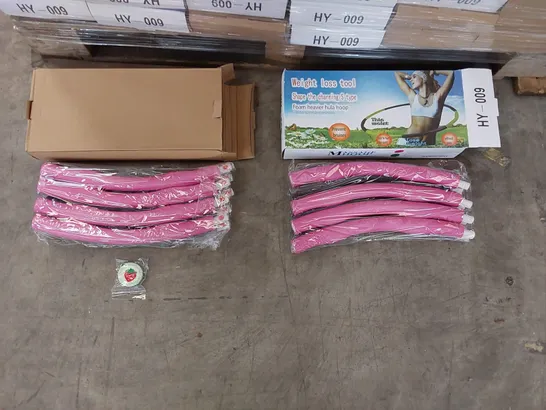 PALLET OF APPROXIMATELY 150X BRAND NEW WEIGHTED MASSAGE HULA HOOPS 