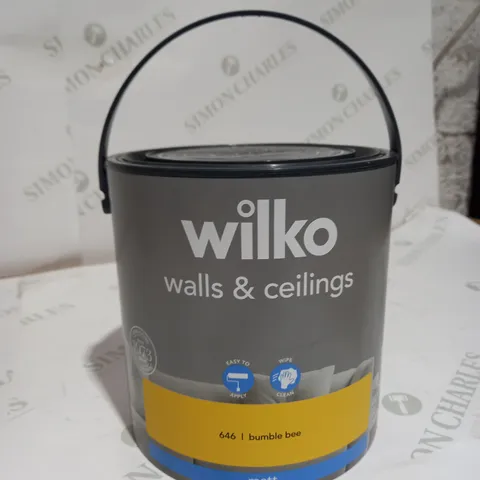 WILKO WALLS & CEILINGS BUMBLE BEE MATT EMULSION PAINT 2.5L