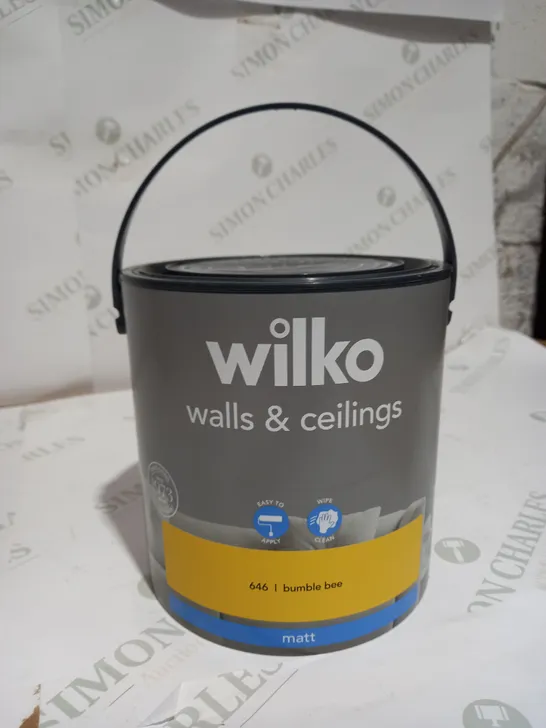 WILKO WALLS & CEILINGS BUMBLE BEE MATT EMULSION PAINT 2.5L