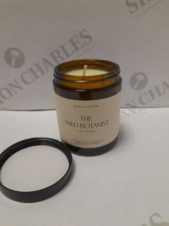 JAPAN TO LONDON THE WILD BOTANIST LOST TEMPLE CHERRY BARK, MOSS & SAKURA BLOSSOM SINGLE WICK CANDLE