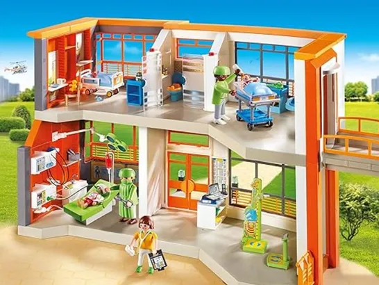 TWO BRAND NEW BOXED PLAYMOBIL 6657 CITY LIFE FURNISHED CHILDREN'S HOSPITAL, FUN IMAGINATIVE ROLE-PLAY, PLAYSETS SUITABLE FOR CHILDREN AGES 4+ 