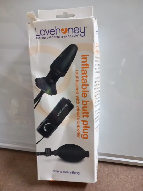 BOXED LOVEHONEY INFLATABLE BUTT PLUG MULTISPEED WITH WIRED CONTROLLER