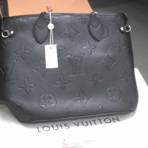 LOUIS VUITTON STYLE BLACK LEATHER LOOK BAG 