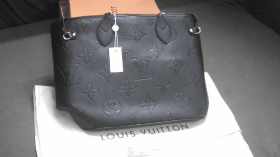 LOUIS VUITTON STYLE BLACK LEATHER LOOK BAG 