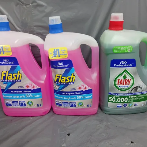 3 ASSORTED LIQUIDS TO INCLUDE FLASH ALL PURPOSE CLEANER, AND FAIRY ORIGINAL - COLLECTION ONLY