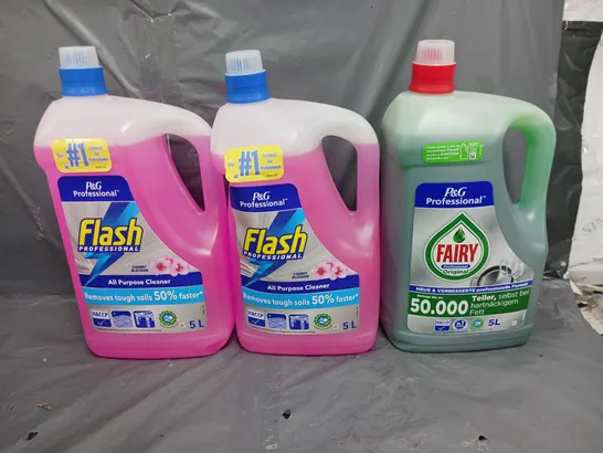 3 ASSORTED LIQUIDS TO INCLUDE FLASH ALL PURPOSE CLEANER, AND FAIRY ORIGINAL - COLLECTION ONLY