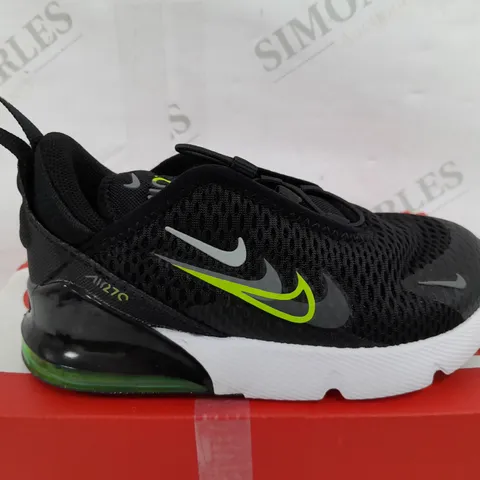 BOXED PAIR OF NIKE AIR MAX 270 IN BLACK/GREEN - UK KIDS 8.5