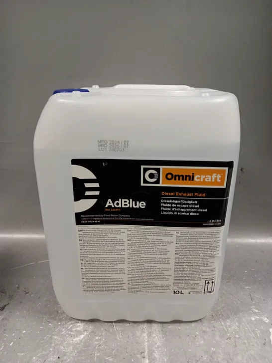 SEALED OMNICRAFT ADBLUE DIESEL EXHAUST FLUID - 10L - COLLECTION ONLY 