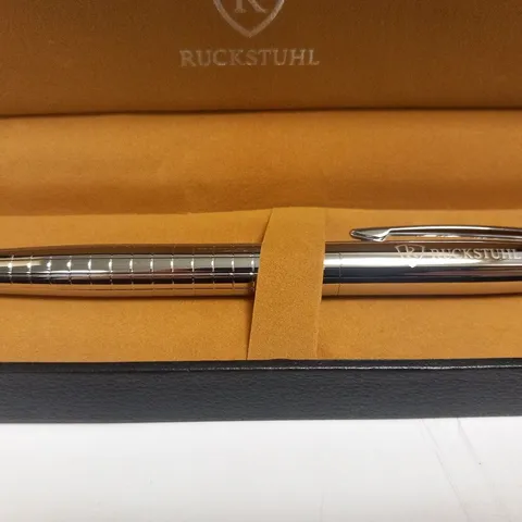 BOXED RUCKSTUHL STAINLESS STEEL LUXURY PEN IN GIFT BOX – HAND ASSEMBLED 