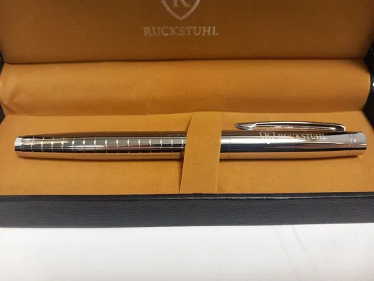 BOXED RUCKSTUHL STAINLESS STEEL LUXURY PEN IN GIFT BOX – HAND ASSEMBLED 