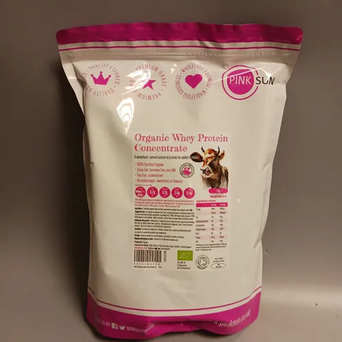 SEALED PINKSUN ORGANIC WHEY PROTEIN CONCENTRATE UNFLAVOURED 1KG