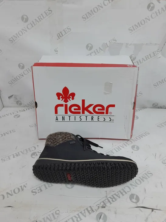 BOXED RIEKER WATER RESISTANT BOOT BLACK SIZE 6