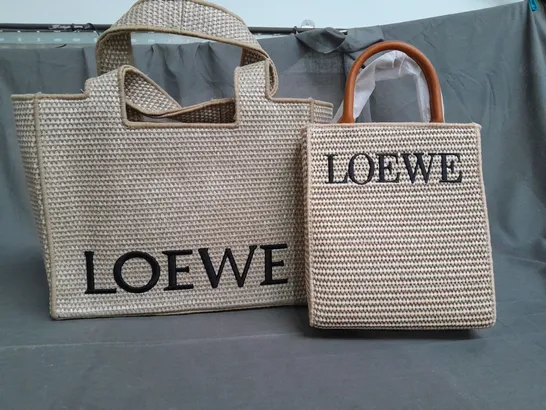 SET OF 2 LOEWE BEIGE SHORT STRAP HAND BAGS