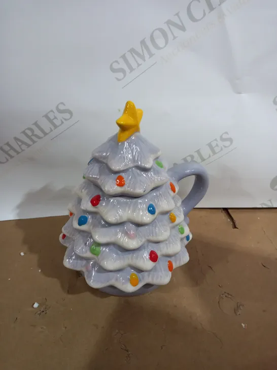 MR CHRISTMAS SET OF NOSTALGIC CERAMIC CHRISTMAS TREE MUGS IN GIFT BOXES