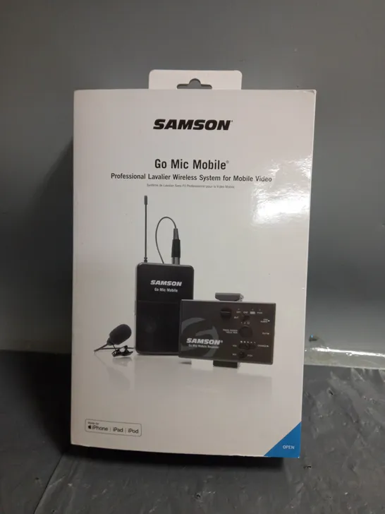 BOXED SAMSON GO MIC MOBILE PRO LAVALIER WIRELESS SYSTEM FOR MOBILE VIDEO MADE FOR IPHONE