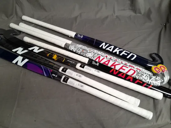 LOT OF 7 ASSORTED BRAND NEW NAKED HOCKEY STICKS