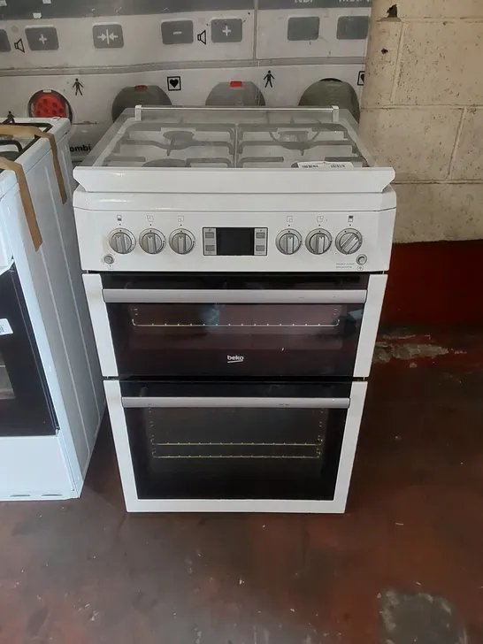 BEKO DOUBLE OVEN GAS COOKER IN WHITE - BDVG675NTW