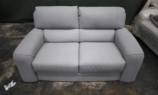 QUALITY ITALIAN DESIGNER ONTARIO 2 SEATER SOFA JN LIGHT GREY LEATHER