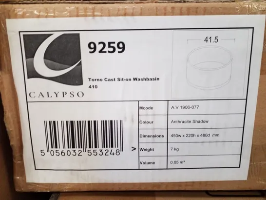 BRAND NEW BOXED CALYPSO TORNO CAST SIT-ON WASHBASIN 