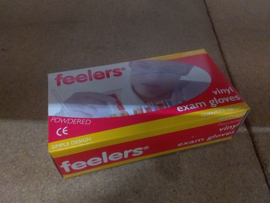 LOT OF 1000 SINGLES FEELERS POWDERED VINYL EXAM GLOVES (10 BOXES OF 100PC)