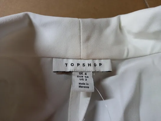 TOPSHOP WHITE WRAP BLAZER DRESS - SIZE 6