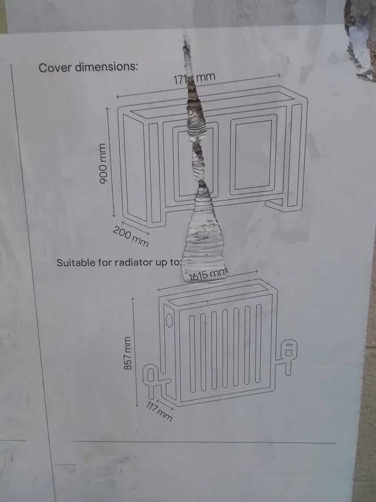 BOXED GOODHOME KENSINGTON RADIATOR COVER, LARGE WHITE