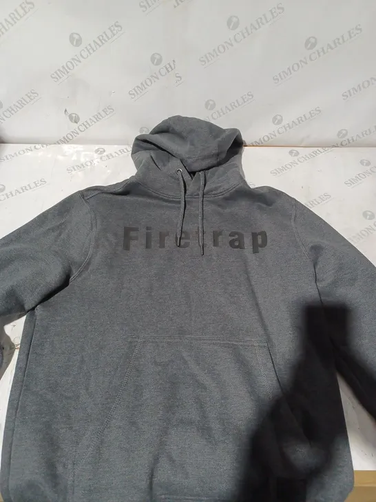 FIRETRAP GRAPHIC HOODIE IN GREY - MEDIUM