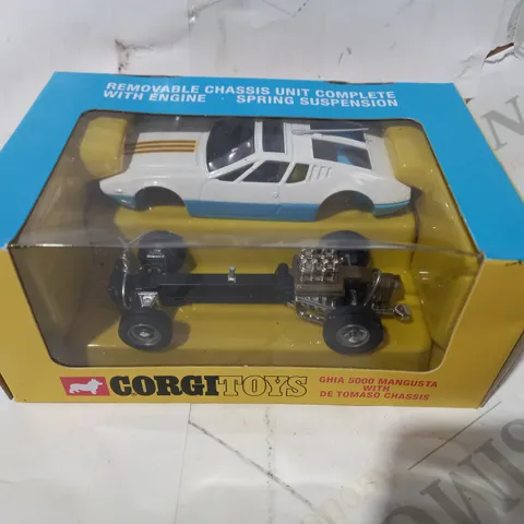 CORGI TOYS GHI 5000 MANGUSTA WITH DE TOMASO CHASSIS