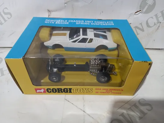 CORGI TOYS GHI 5000 MANGUSTA WITH DE TOMASO CHASSIS