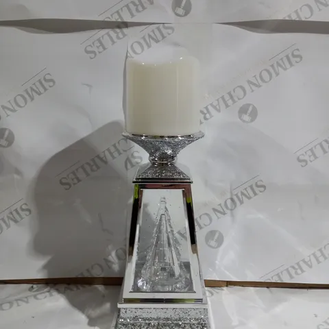 JULIEN MACDONALD FLAMELESS SWIRLING GLITTER CHRISTMAS TREE CANDLE HOLDER