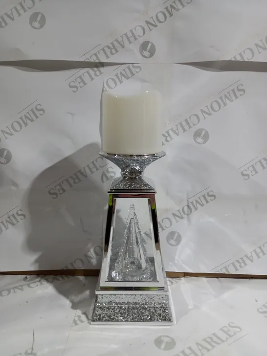 JULIEN MACDONALD FLAMELESS SWIRLING GLITTER CHRISTMAS TREE CANDLE HOLDER