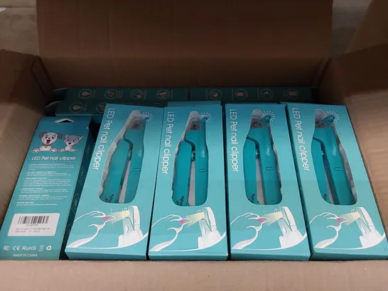 BOX OF APPROXIMATELY 50X BRAND NEW LED PET NAIL CLIPPERS (1 BOX)