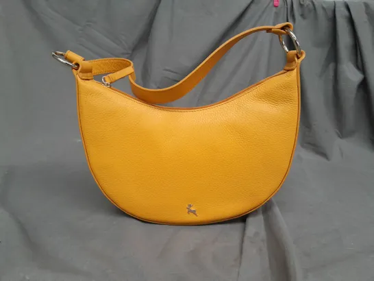 ASHWOOD CRESCENT LEATHER SHOULDER BAG IN YELLOW