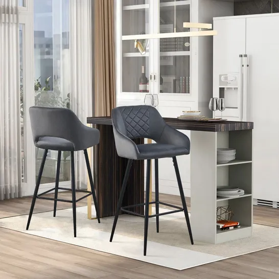 PAIR OF ARSLAN GREY BARSTOOLS