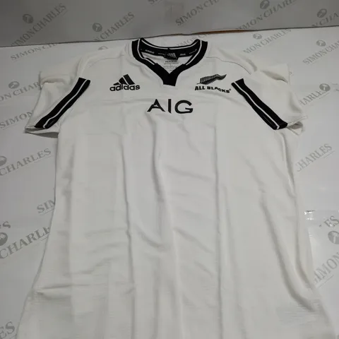 ADIDAS ALL BLACKS FOOTBALL TSHIRT IN WHITE & BLACK - L