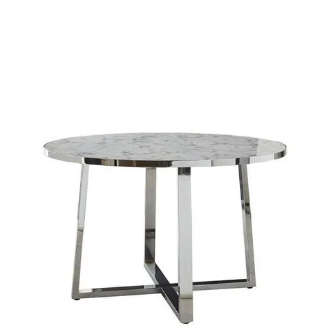 BOXED GRADE 1 IVY MARBLE EFFECT CIRCLE DINING TABLE 
