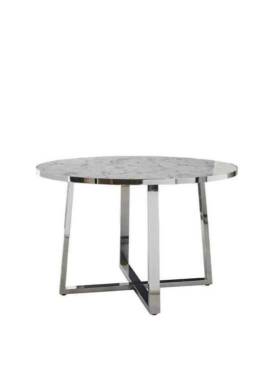 BOXED GRADE 1 IVY MARBLE EFFECT CIRCLE DINING TABLE  RRP £799