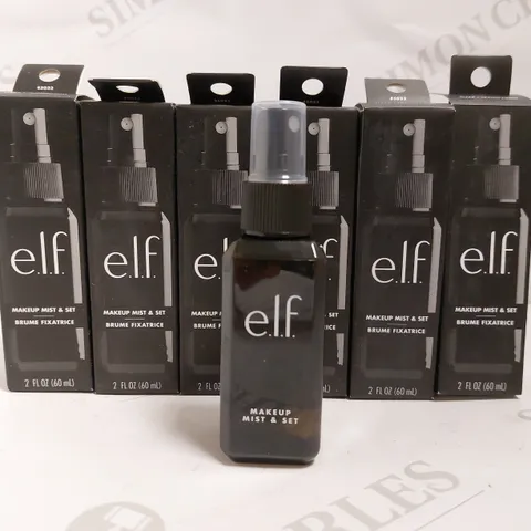 BOX OF APPROX 6 E.L.F MAKEUP MIST AND SET SPRAYS - 6X60ML